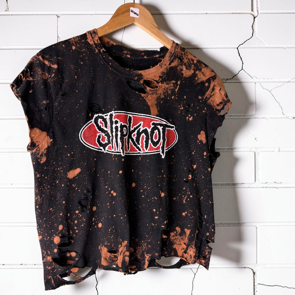 Slipknot Bleached Distressed Band Tee