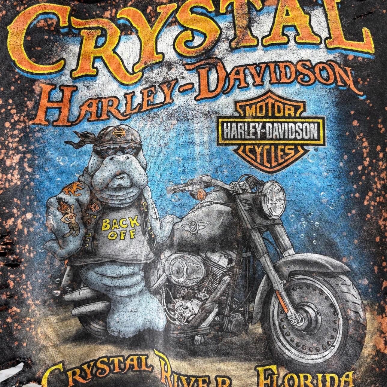 Harley Davidson Florida Bleached Custom Thrashed T-Shirt