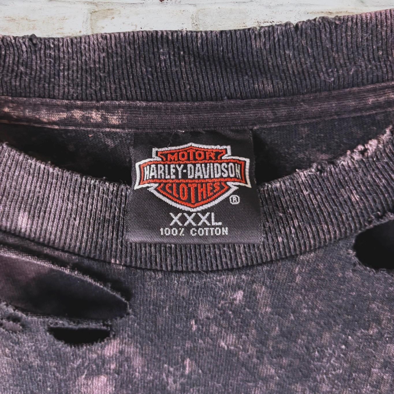 Harley Davidson Classic Logo Bleached Cropped Tee