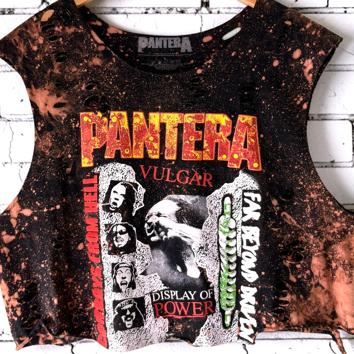 Pantera Bleached Distressed cut off Band Tee