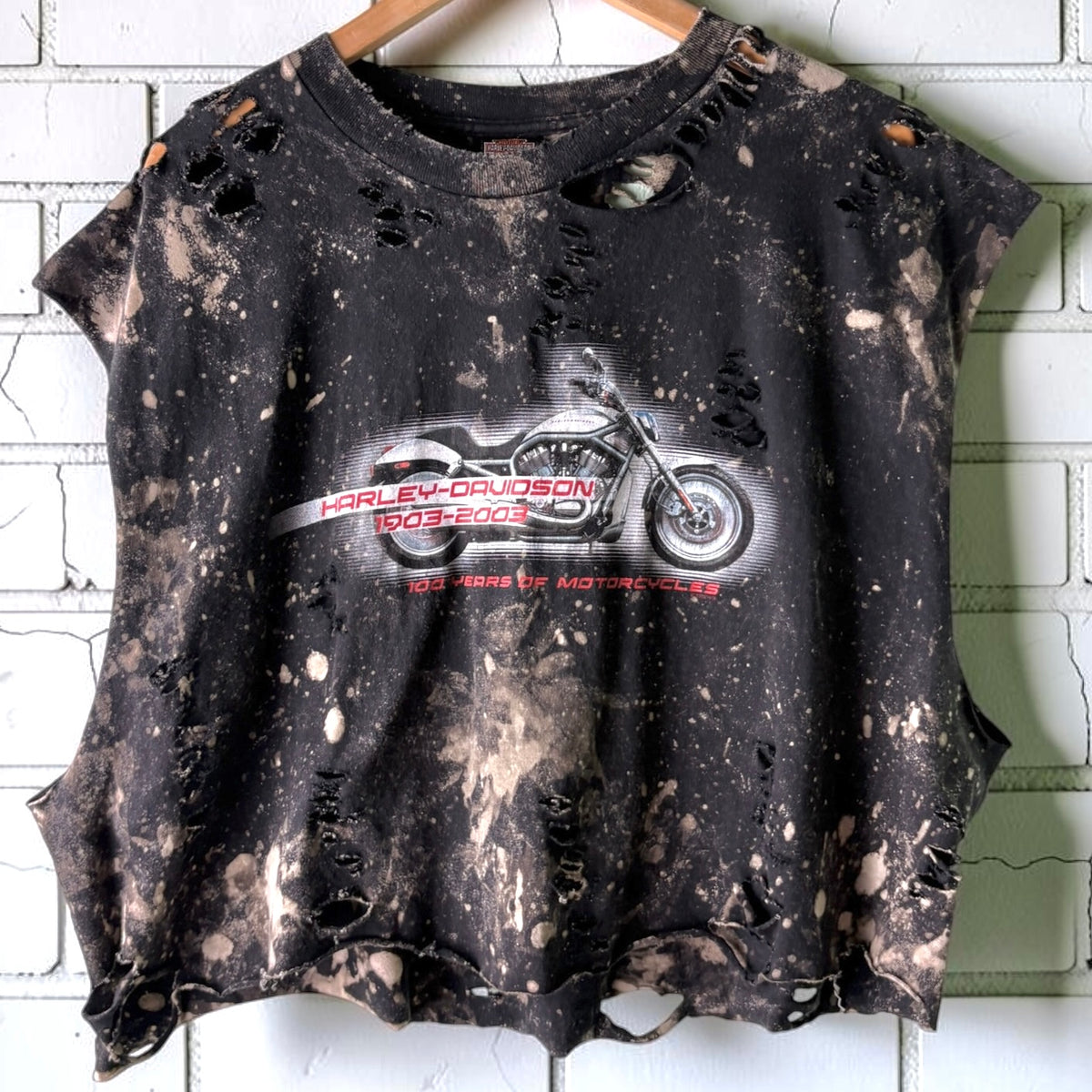 Harley Davidson Orlando Bleached Distressed Cropped Tee