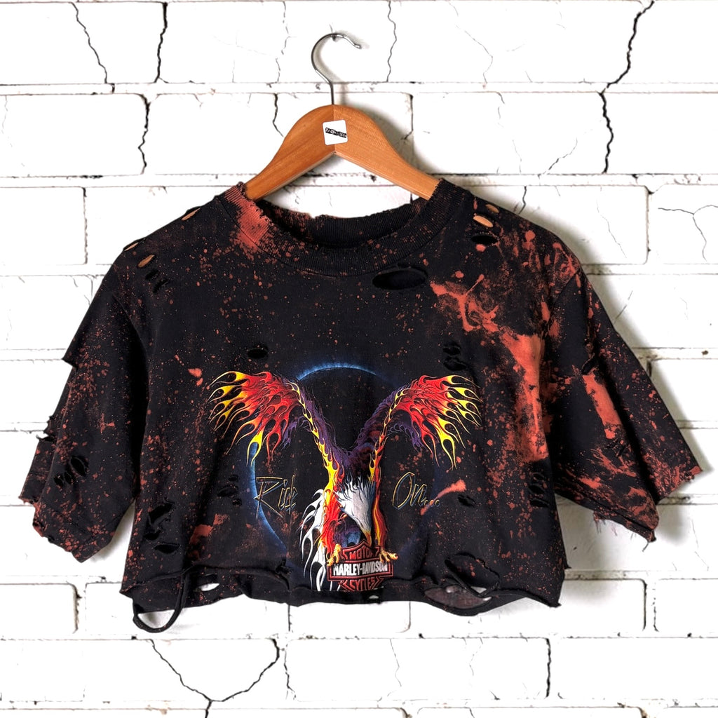 Harley Davidson Hawaii Bleached Cropped Tee