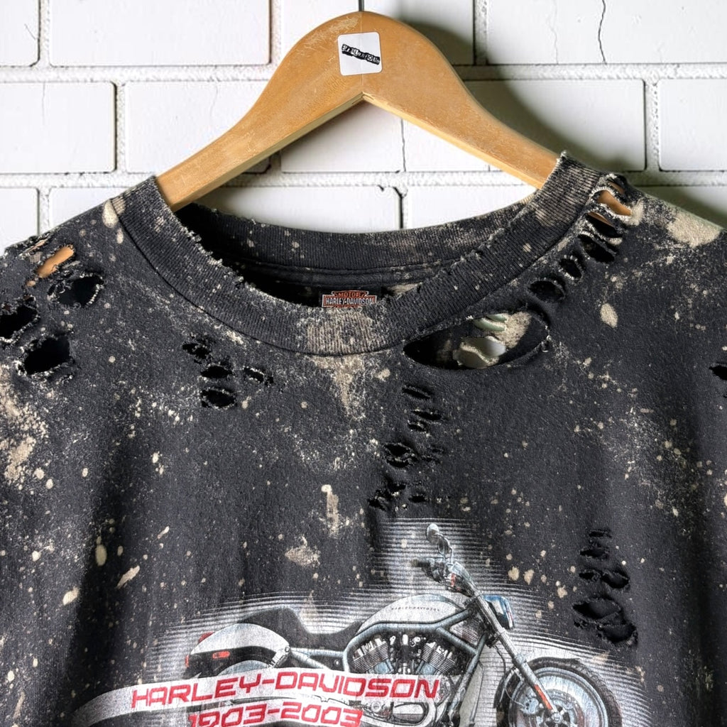 Harley Davidson Orlando Bleached Distressed Cropped Tee