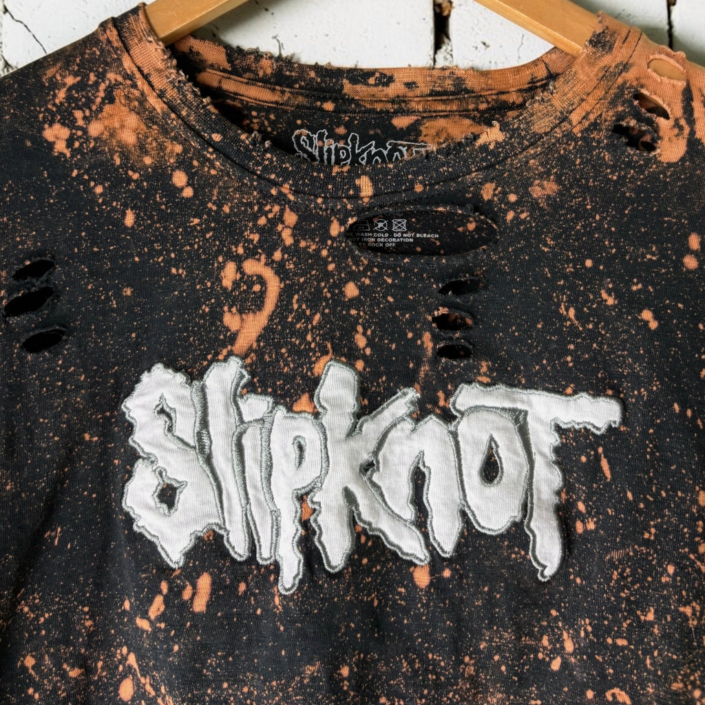 Slipknot Bleached Distressed cropped Band Tee