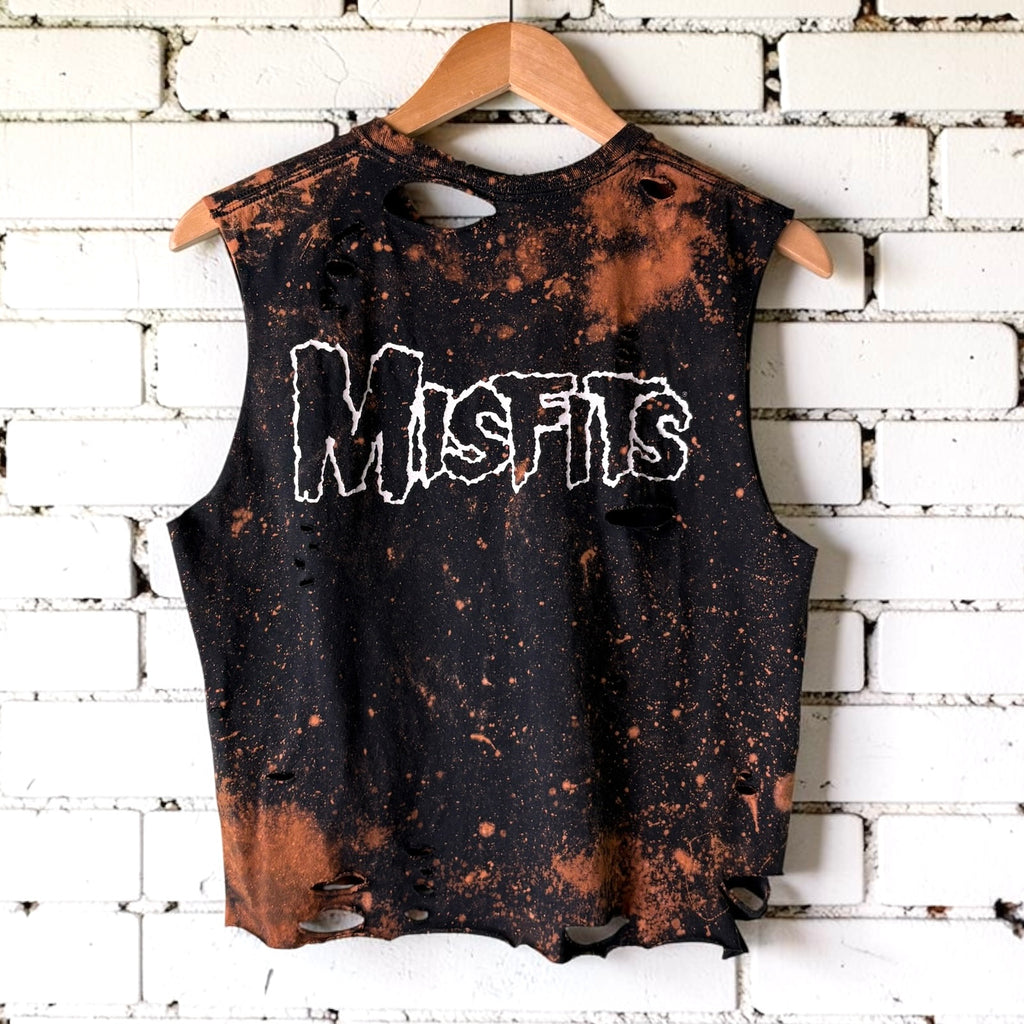 Misfits Classic Logo Bleached Distressed Tee