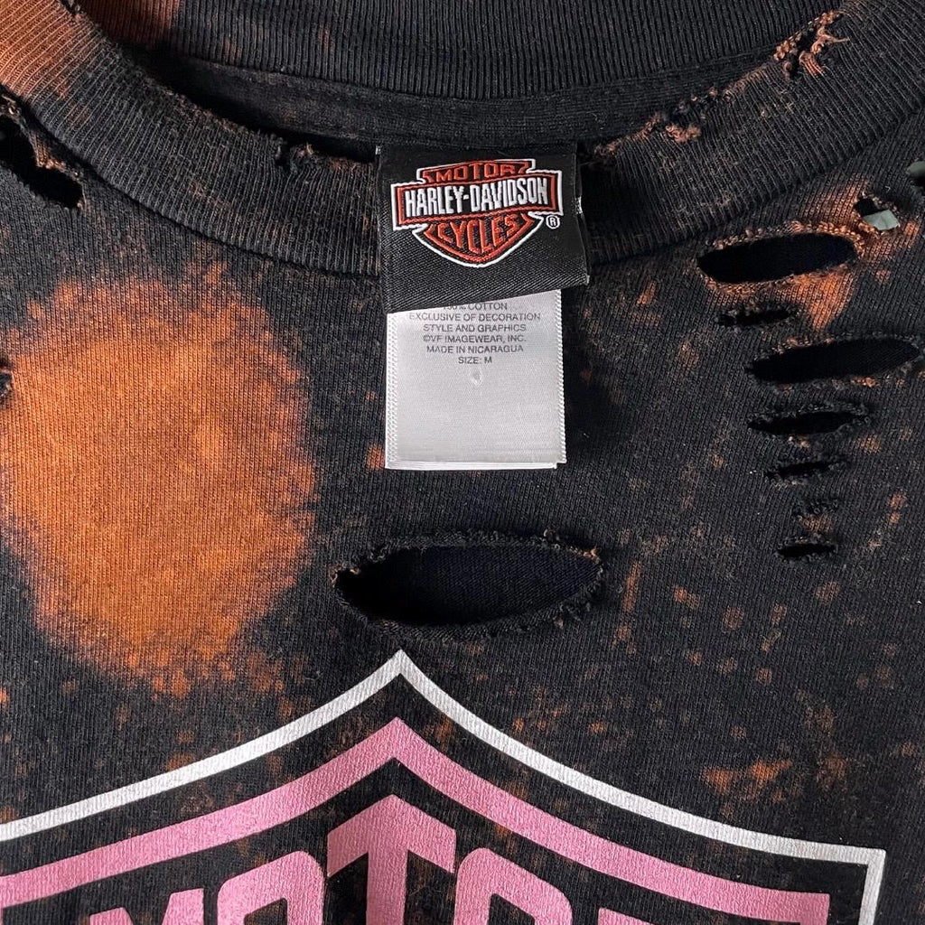 Harley Davidson Classic Logo Bleached Crop T-Shirt
