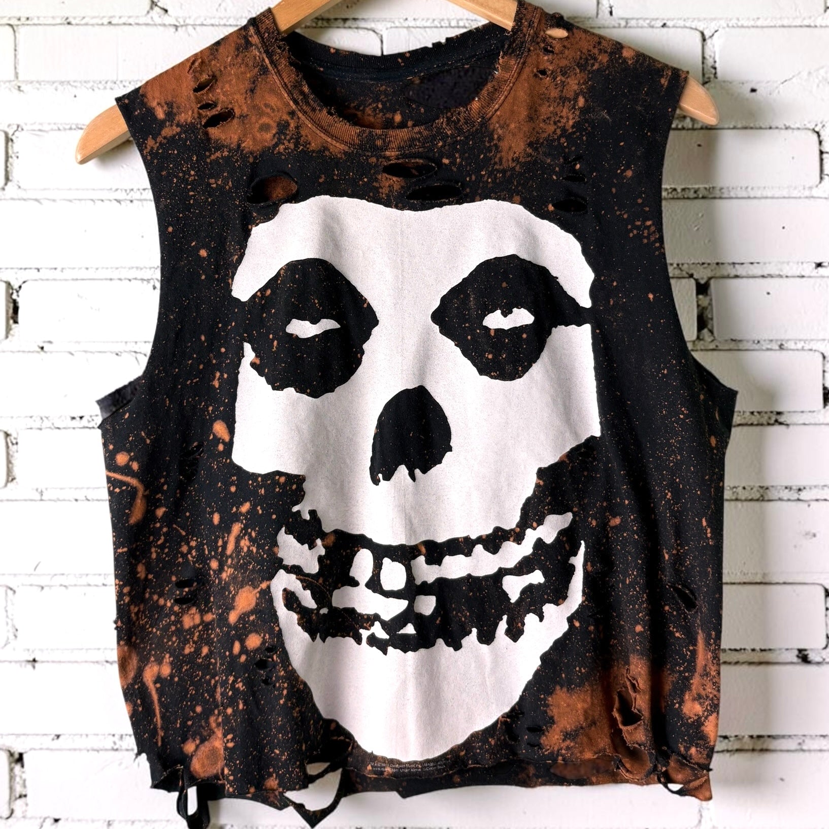 Misfits Classic Logo Bleached Distressed Tee