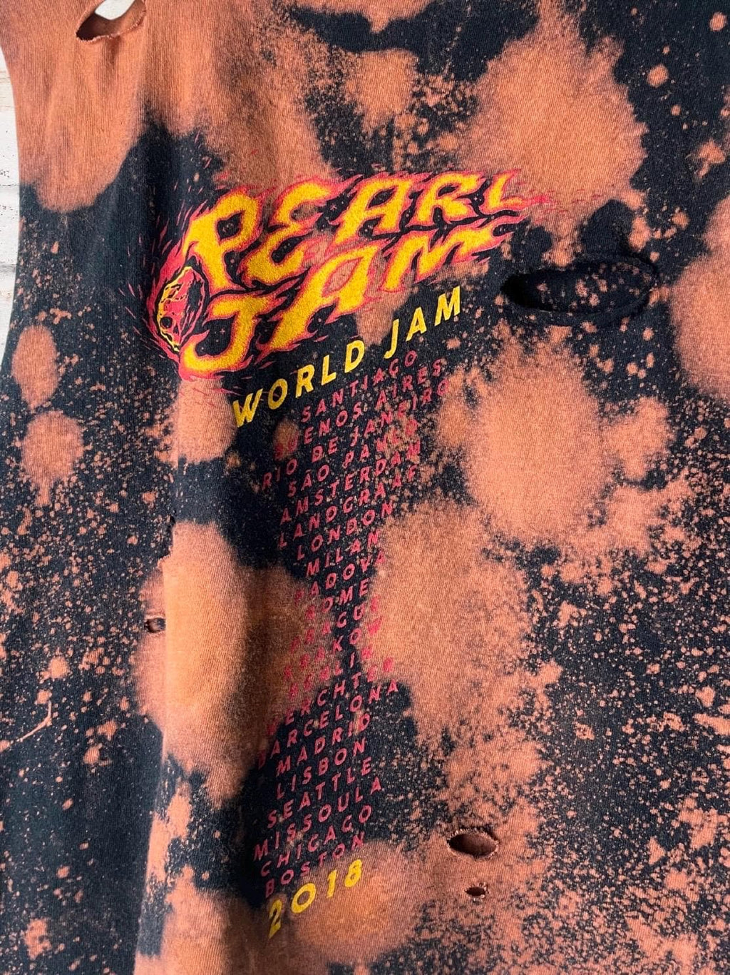Pearl Jam Bleached Thrashed Band Shirt