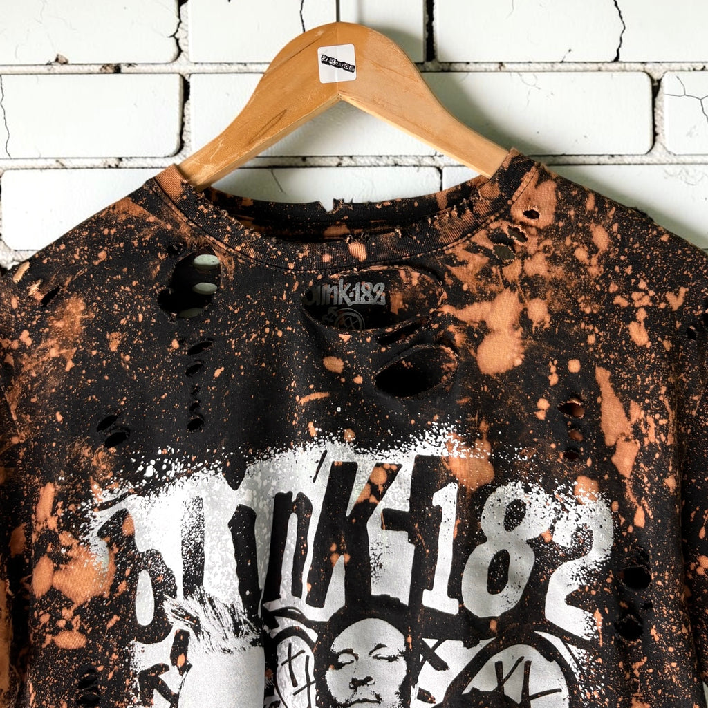 Blink 182 Bleached Shirt Distressed Cropped Punk Band Tee