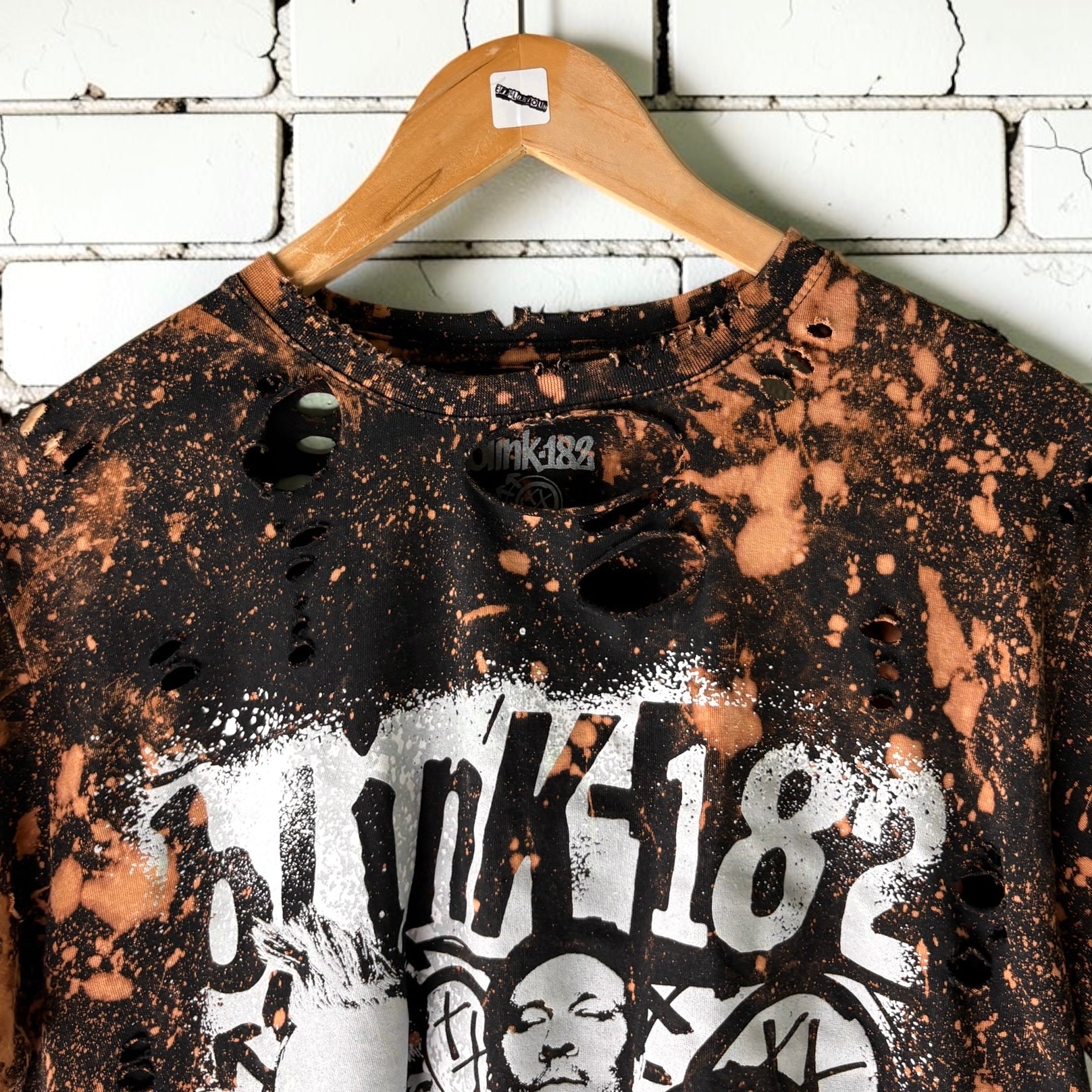 Blink 182 Bleached Shirt Distressed Cropped Punk Band Tee