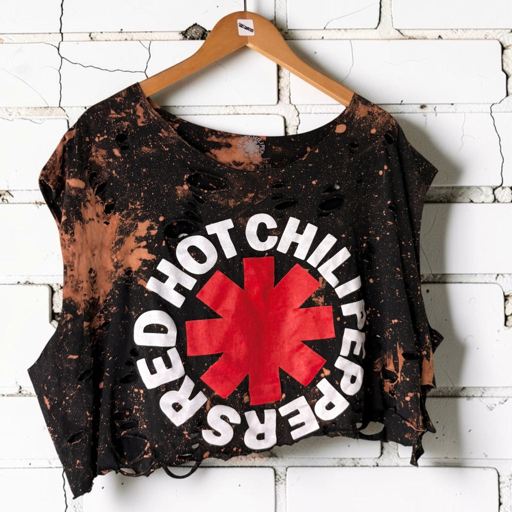 Red Hot Chili Peppers - Classic Logo Bleached Distressed Band Tee