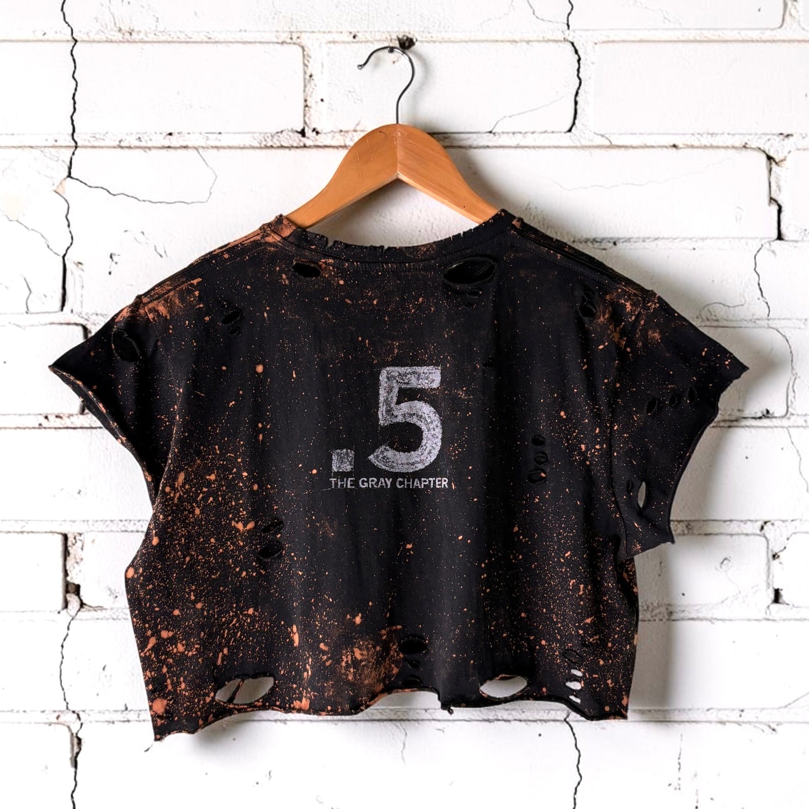 Slipknot - The Gray Chapter Bleached Distressed cropped Band Tee