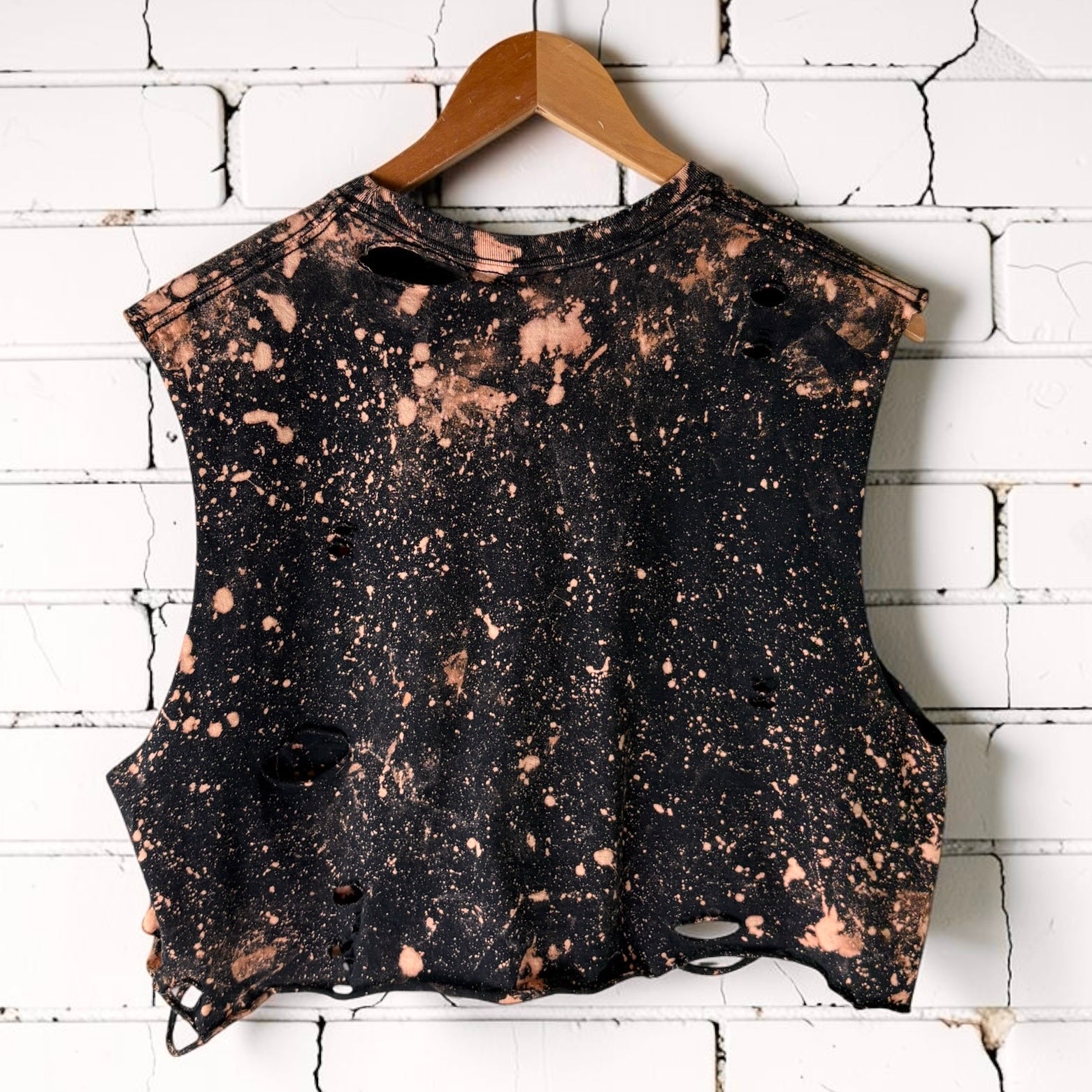 Linkin Park Cropped Band Tee | Hand Bleached Distressed T-shirt Size Medium