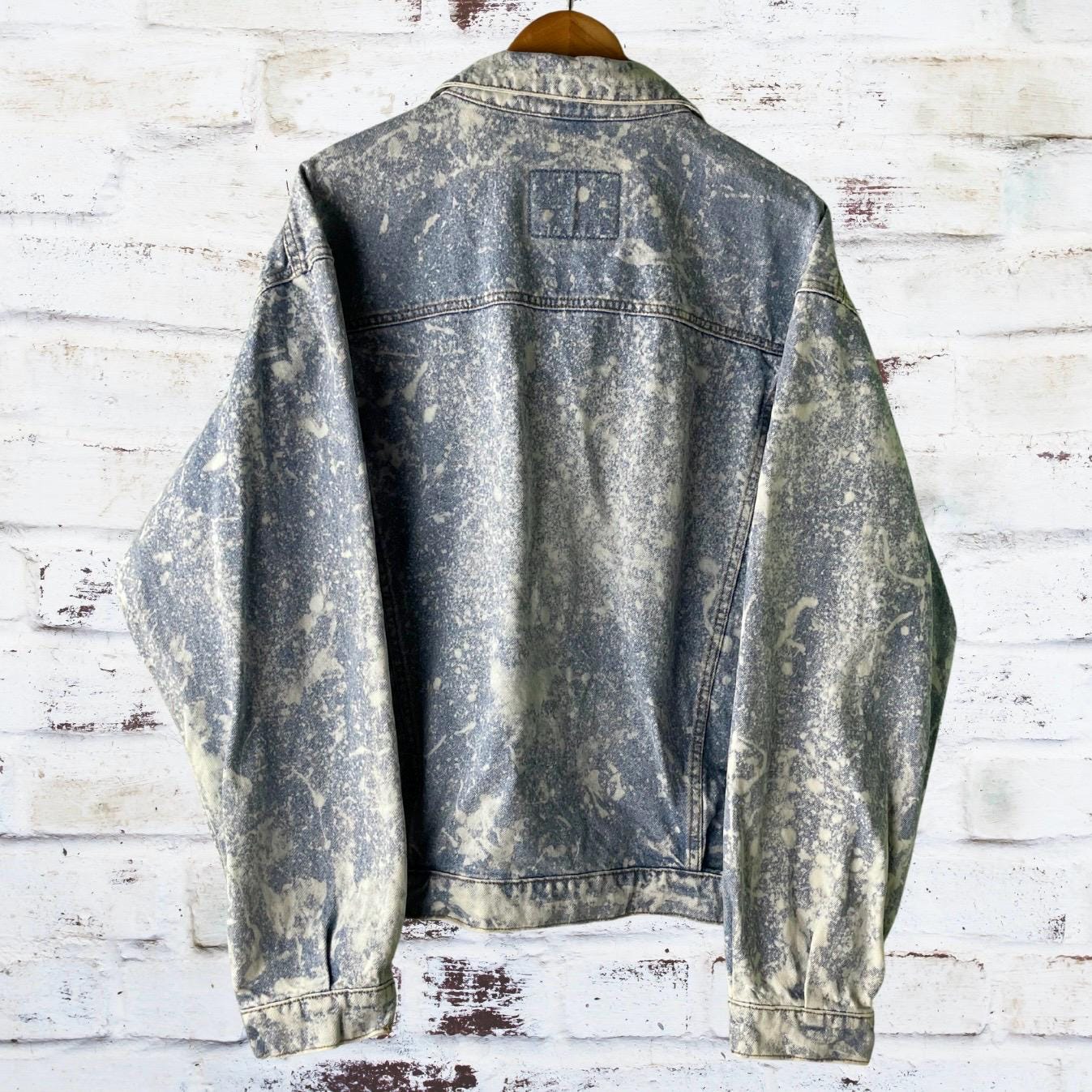 Bleached Splattered Vintage Reworked Denim Jacket