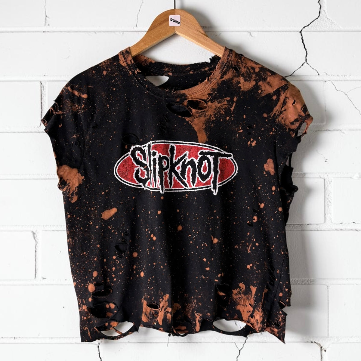 Slipknot Bleached Distressed Band Tee