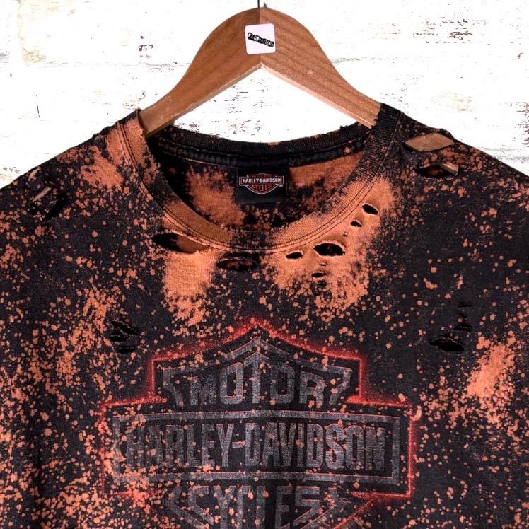 Harley Davidson Florida Bleached Custom Thrashed T-Shirt
