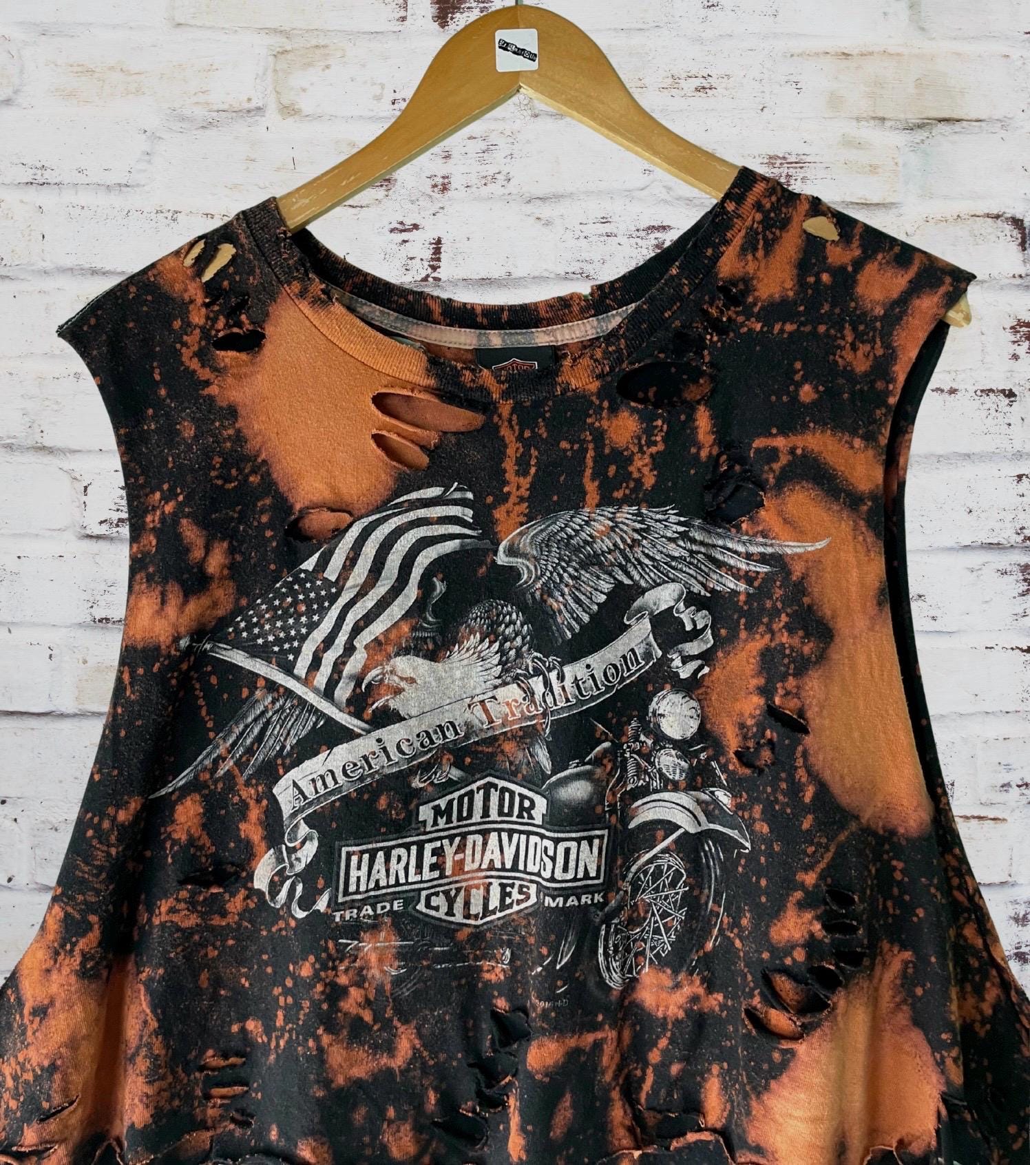 Harley Davidson Cropped Thrashed T-Shirt