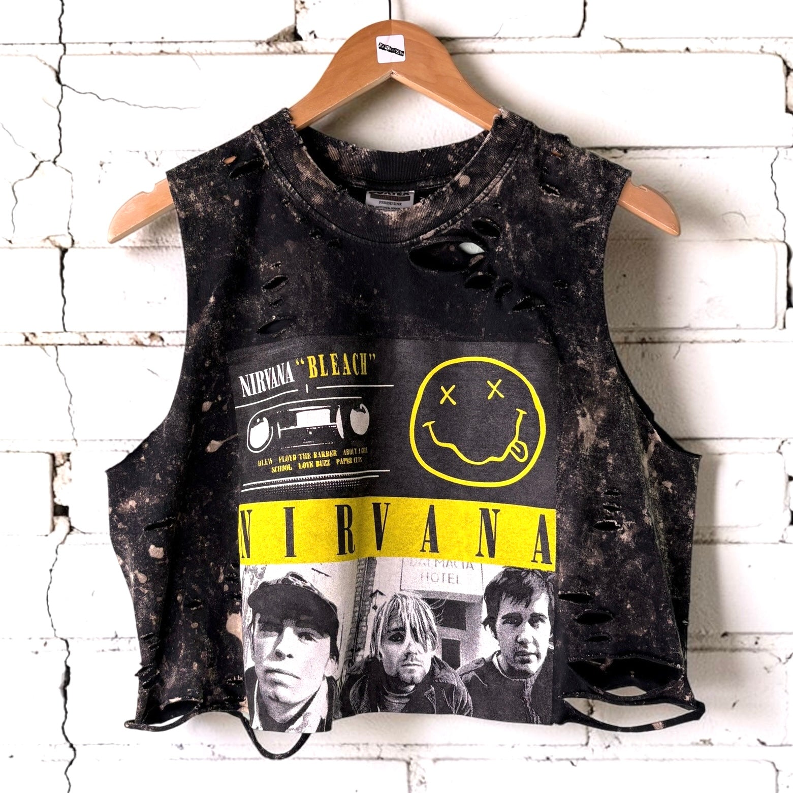 Nirvana Bleach Cropped Distressed Tee