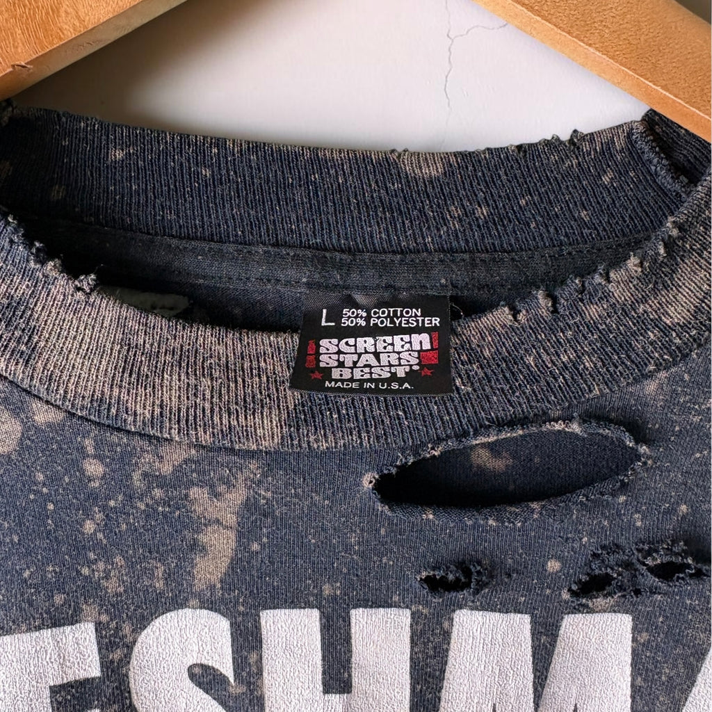 Vintage cropped Bleached Distressed Graphic T-shirt