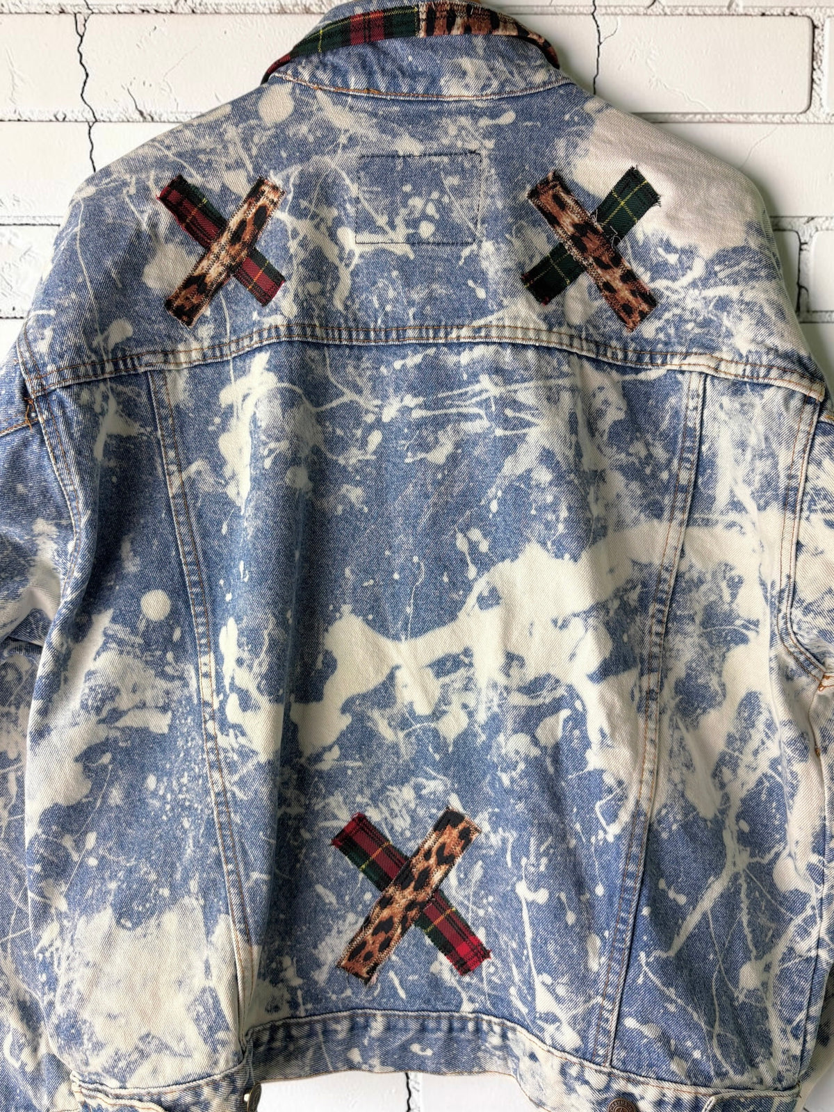 SHOCK TREATMENT - Custom Patchwork Bleached Denim Jacket Punk Rock Jacket Alternative Tumblr Grunge