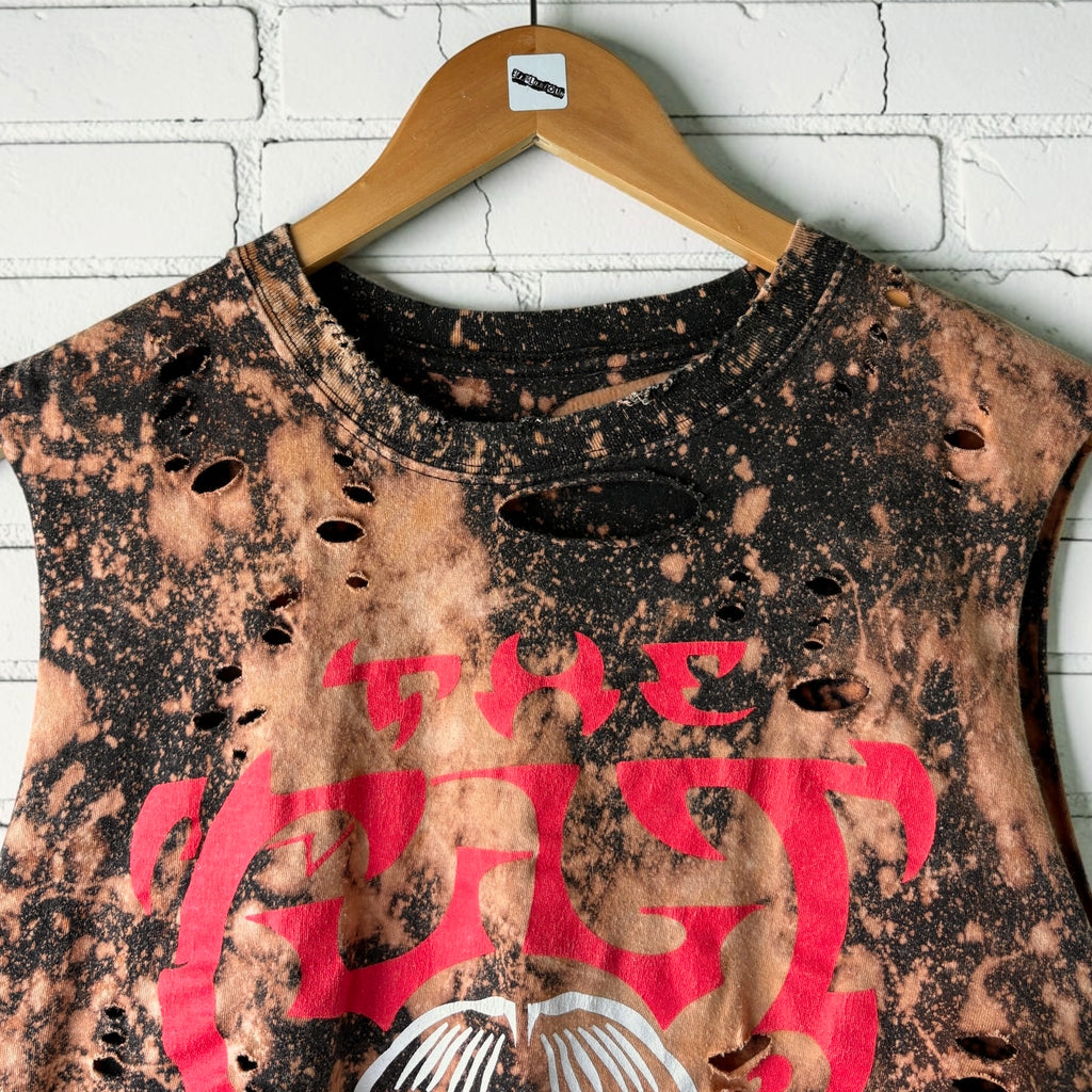 The Cult Bleached Distressed Cropped T-shirt