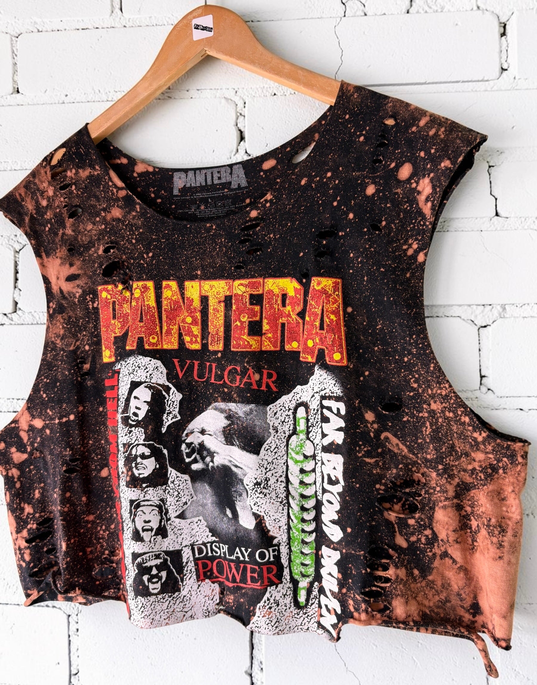 Pantera Bleached Distressed cut off Band Tee