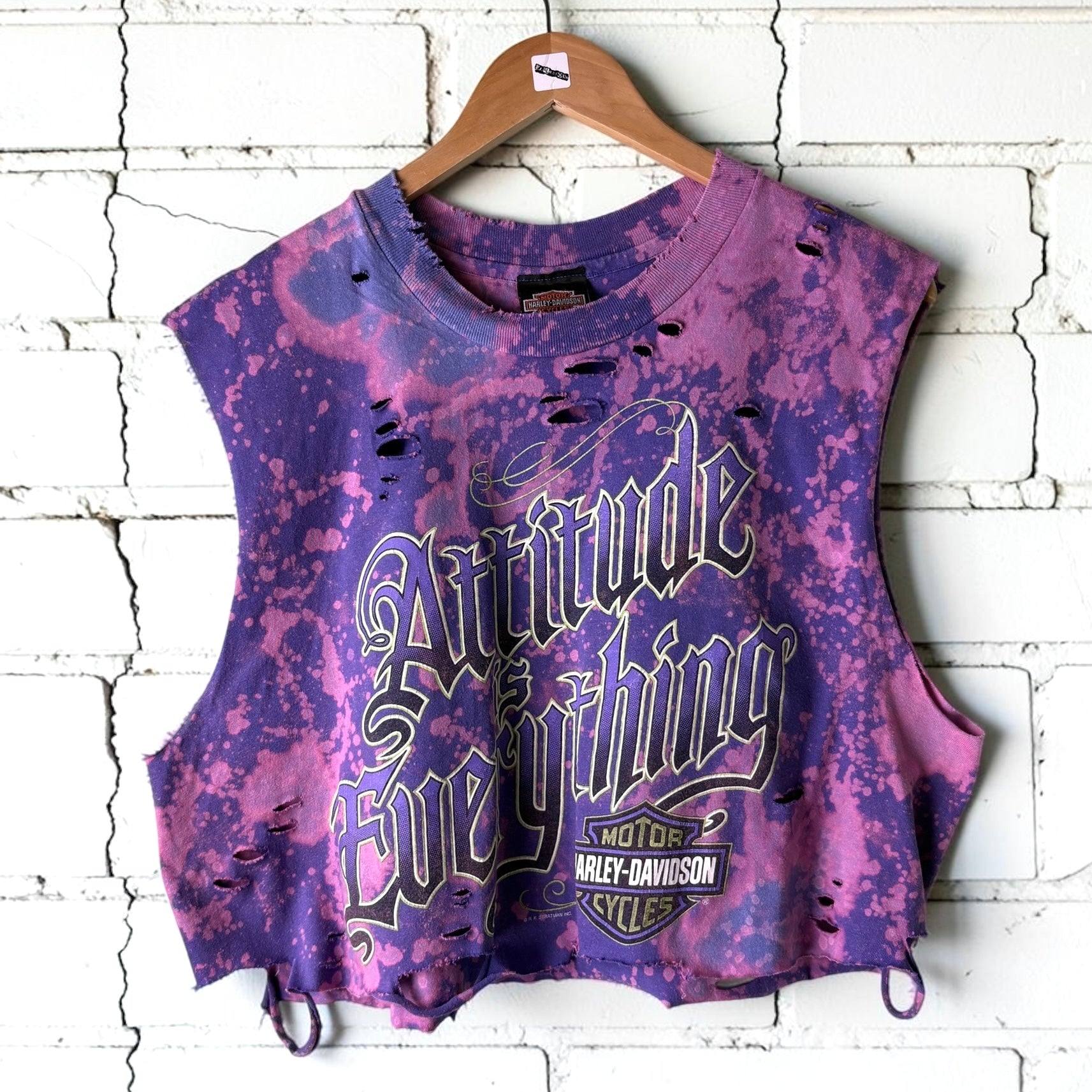 Harley Davidson Fullerton Bleached Distressed Vintage Tee