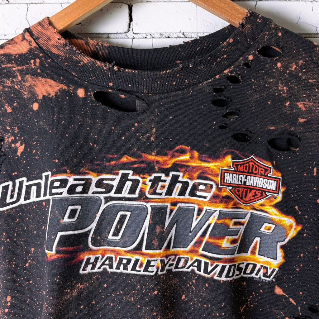 Harley Davidson Orlando Bleached Distressed Cropped Tee