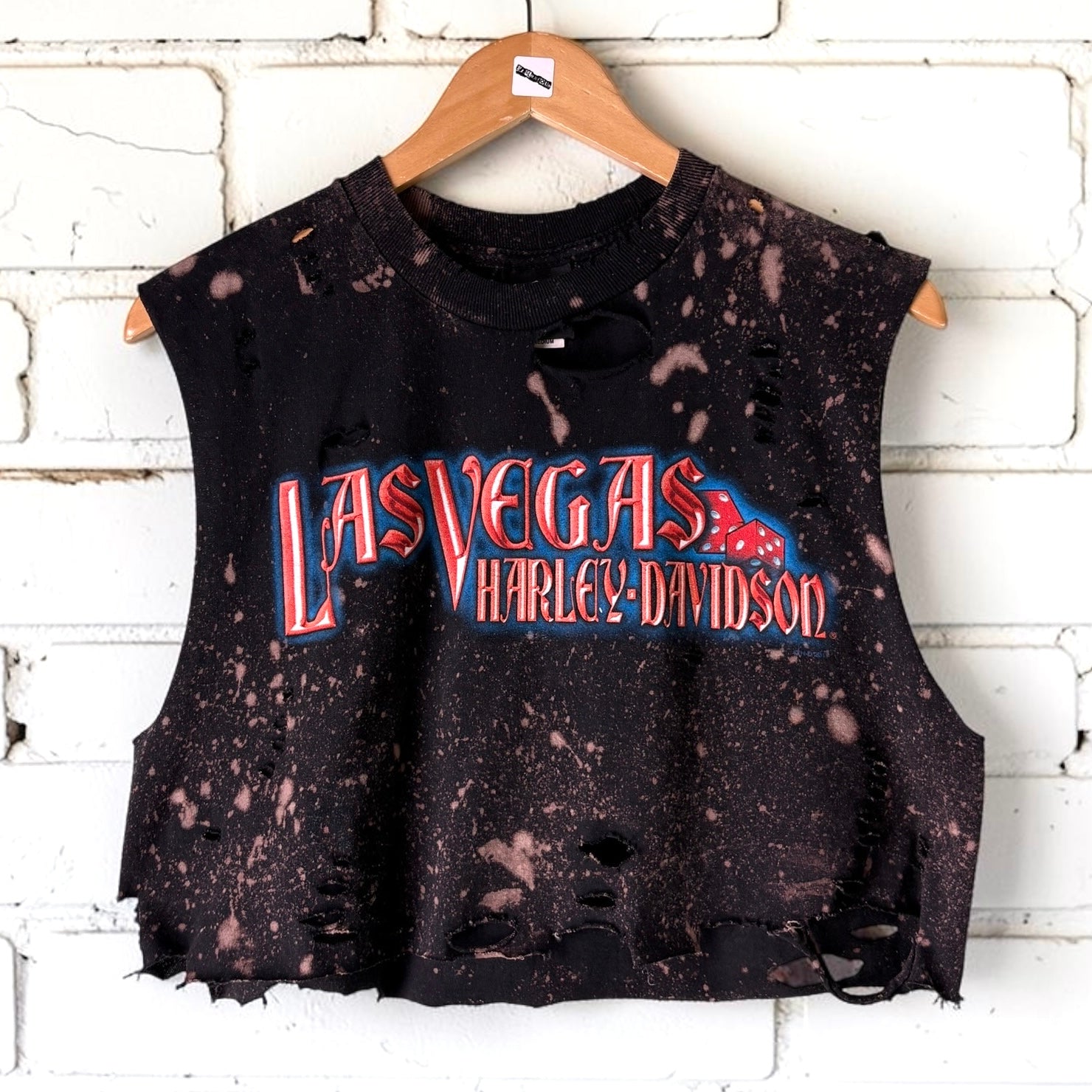 Harley Davidson Las Vegas Bleached Cropped Tee