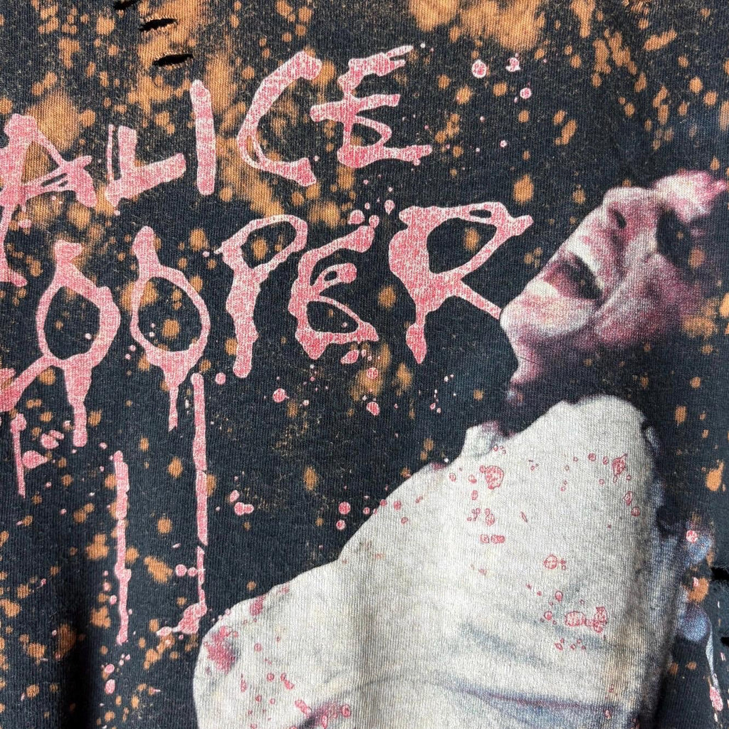 Alice Cooper Bleached Shredded Cropped Tee