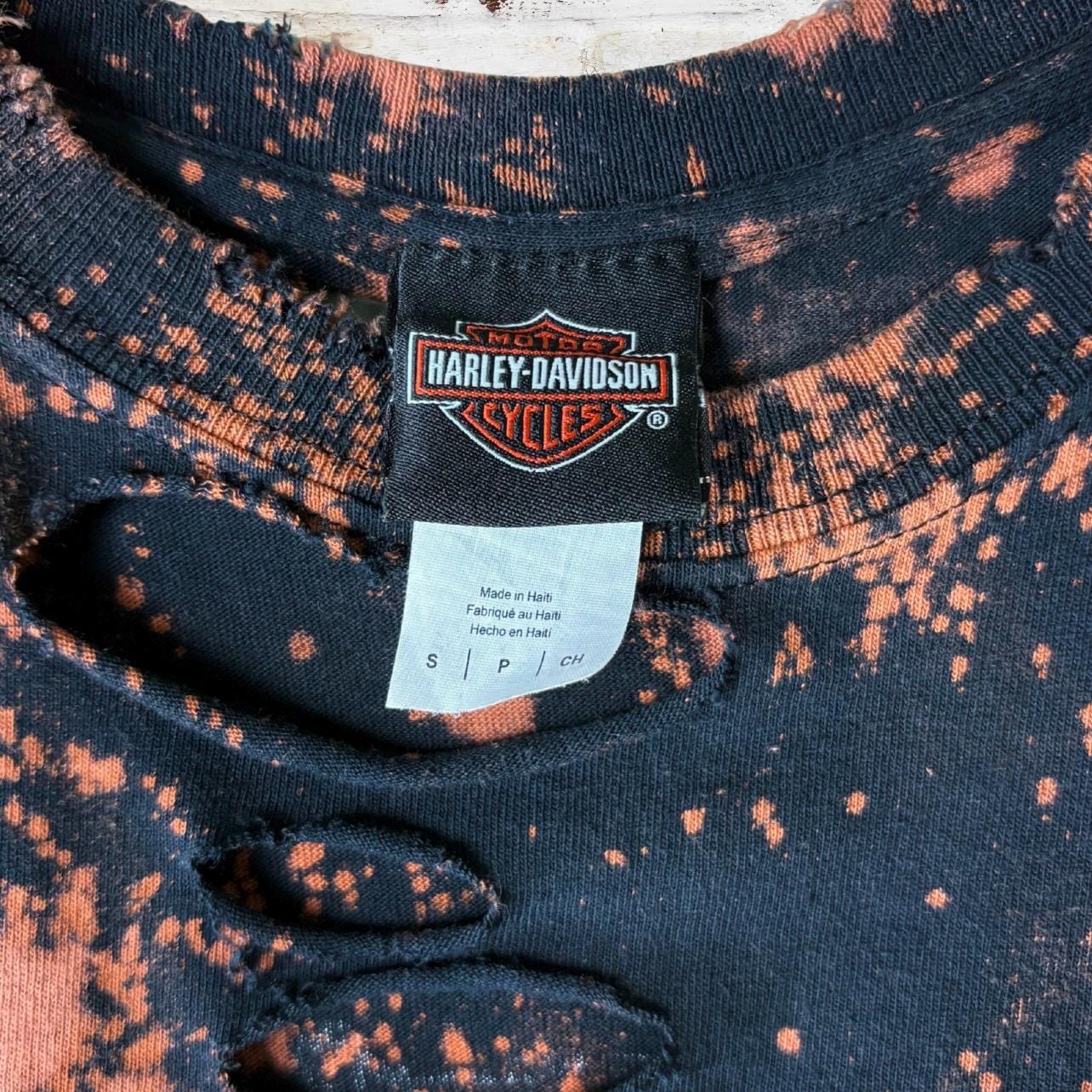 Harley Davidson Emerald Coast Cropped Distressed Tee