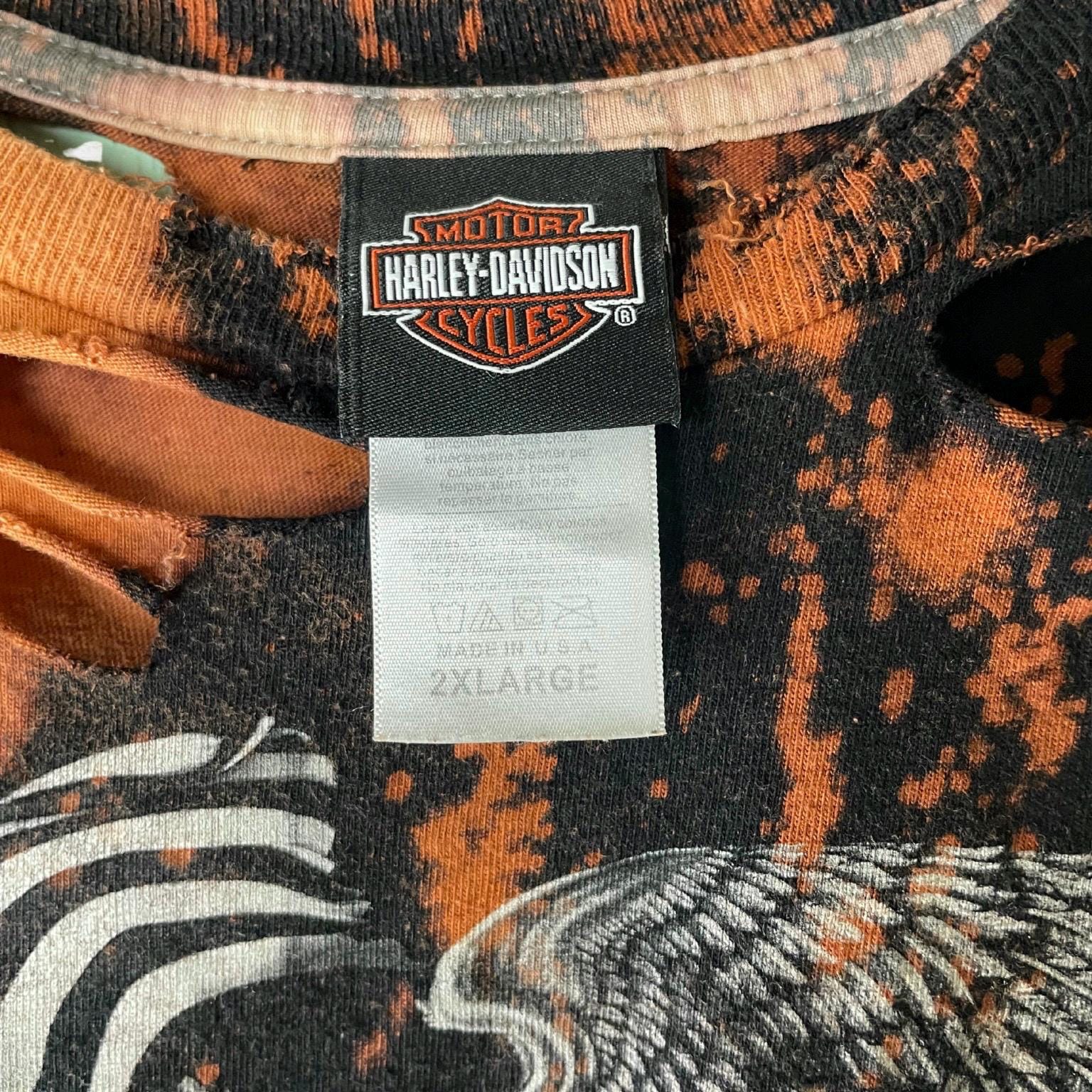 Harley Davidson Cropped Thrashed T-Shirt