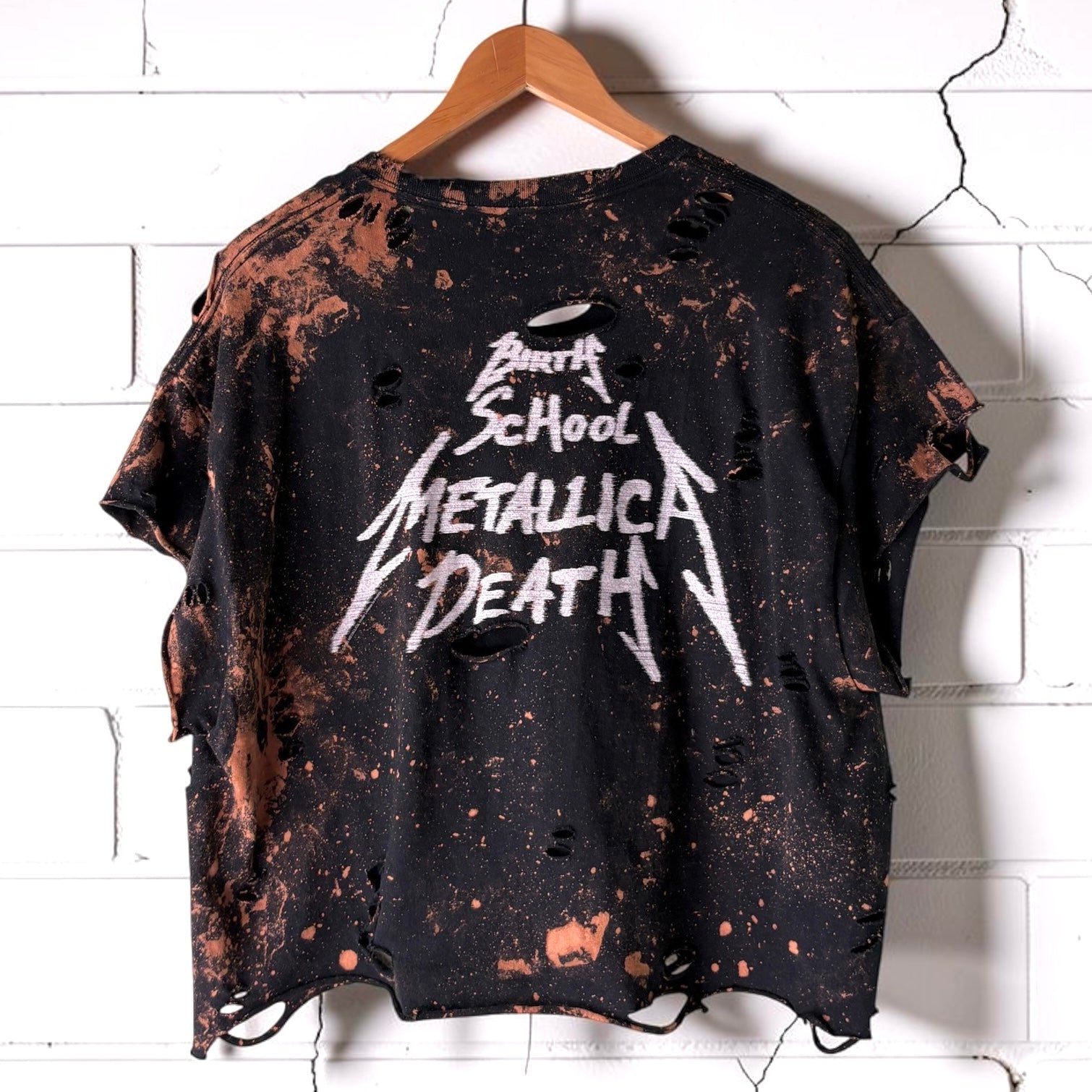 Custom Metallica Band Tee | Hand-Bleached Thrashed T-shirt