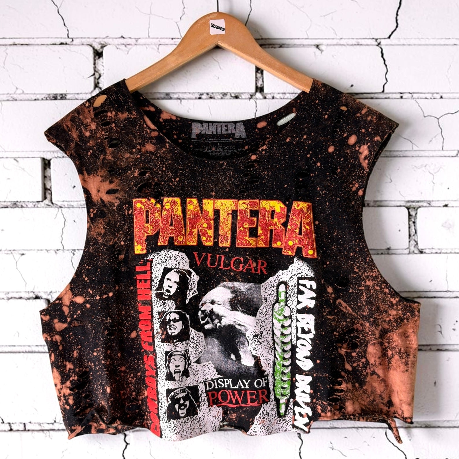 Pantera Bleached Distressed cut off Band Tee