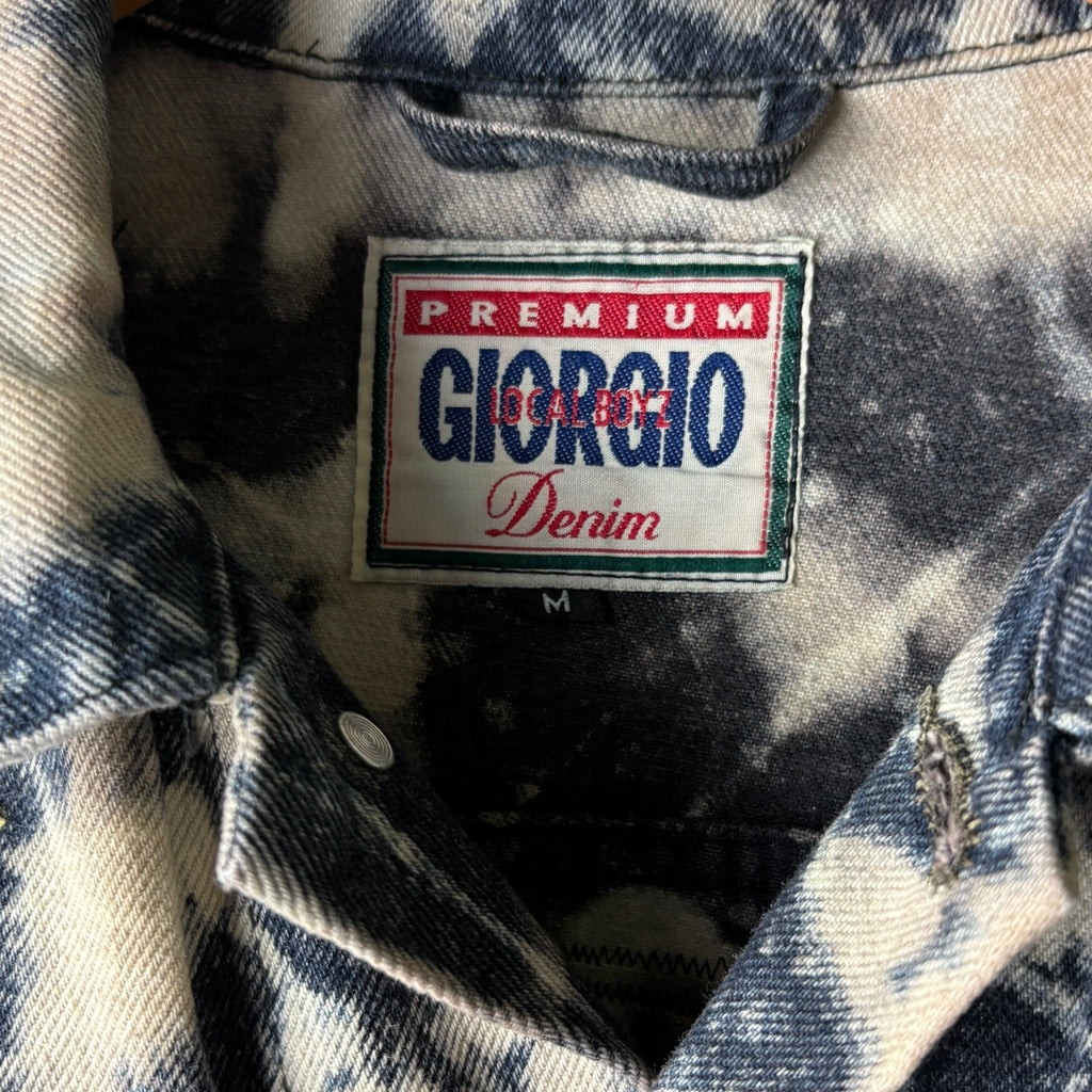 STITCH & DESTROY - Custom Punk Rock Patch Denim Jacket - Acid Wash Jean Jacket