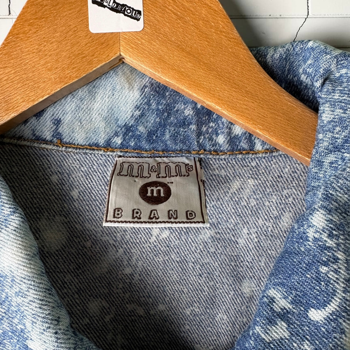 M&M’s World Vintage 90s Custom Bleached Denim Jacket Size XL