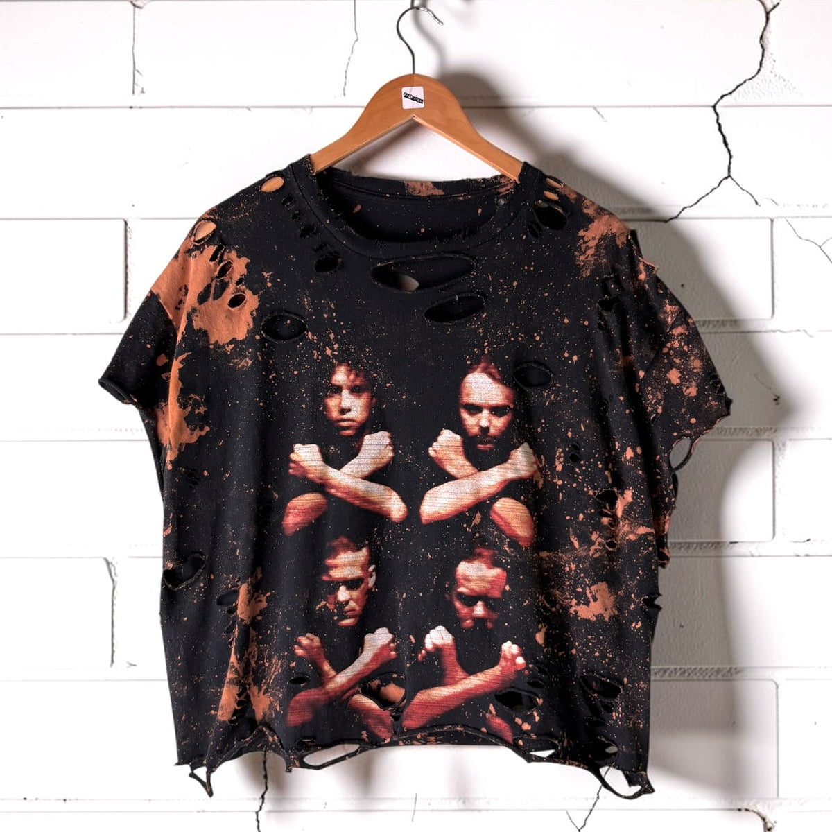 Custom Metallica Band Tee | Hand-Bleached Thrashed T-shirt
