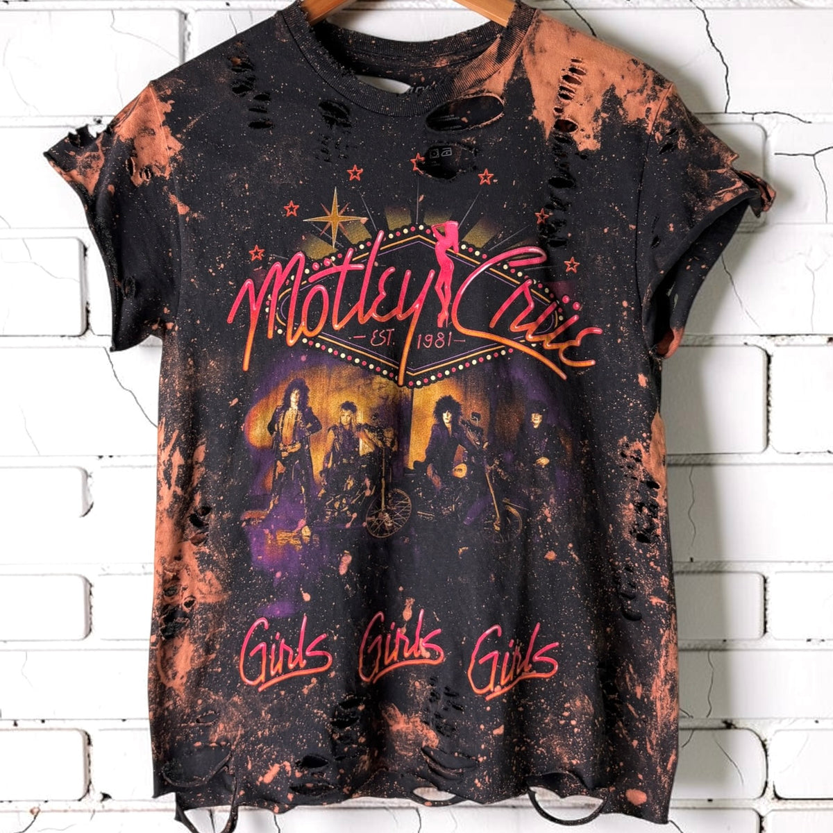 Motley Crue Girls Girls Girls Distressed Tee