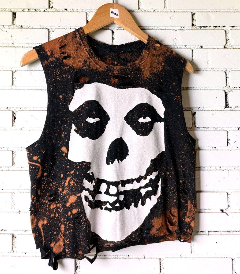 Misfits Classic Logo Bleached Distressed Tee
