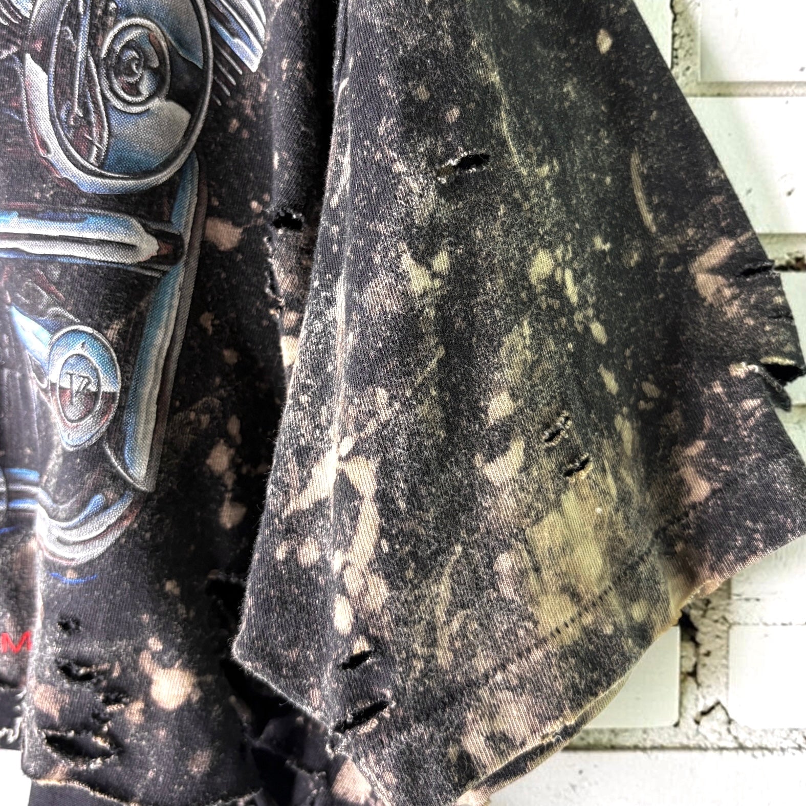 Harley Davidson Nashville Distressed Bleached Cropped Tee