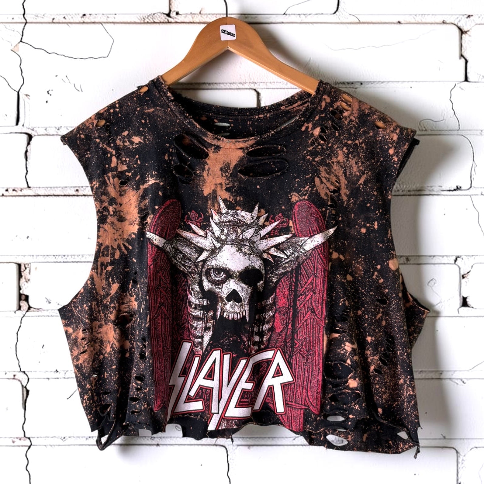 Slayer - Bleached Distressed Band Tee