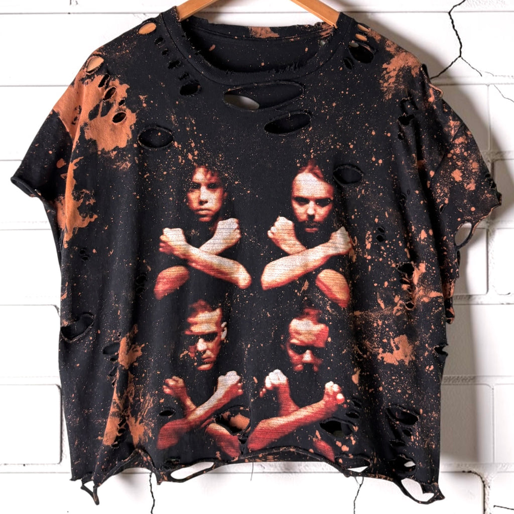 Custom Metallica Band Tee | Hand-Bleached Thrashed T-shirt