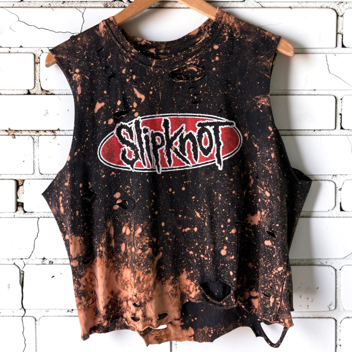 Slipknot Bleached Distressed Band Tee