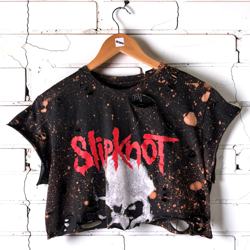 Slipknot - The Gray Chapter Bleached Distressed cropped Band Tee