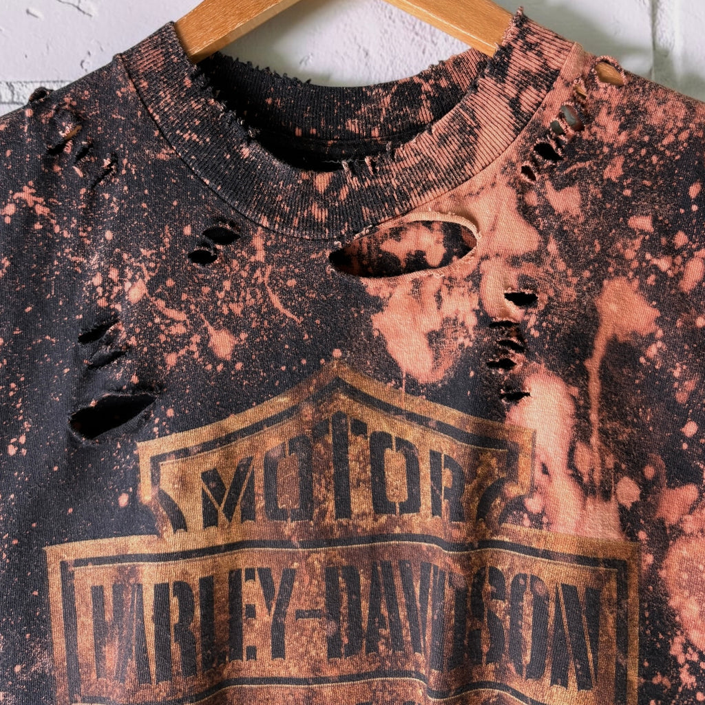 Harley Davidson Iowa Bleached Classic Logo Cropped Tee