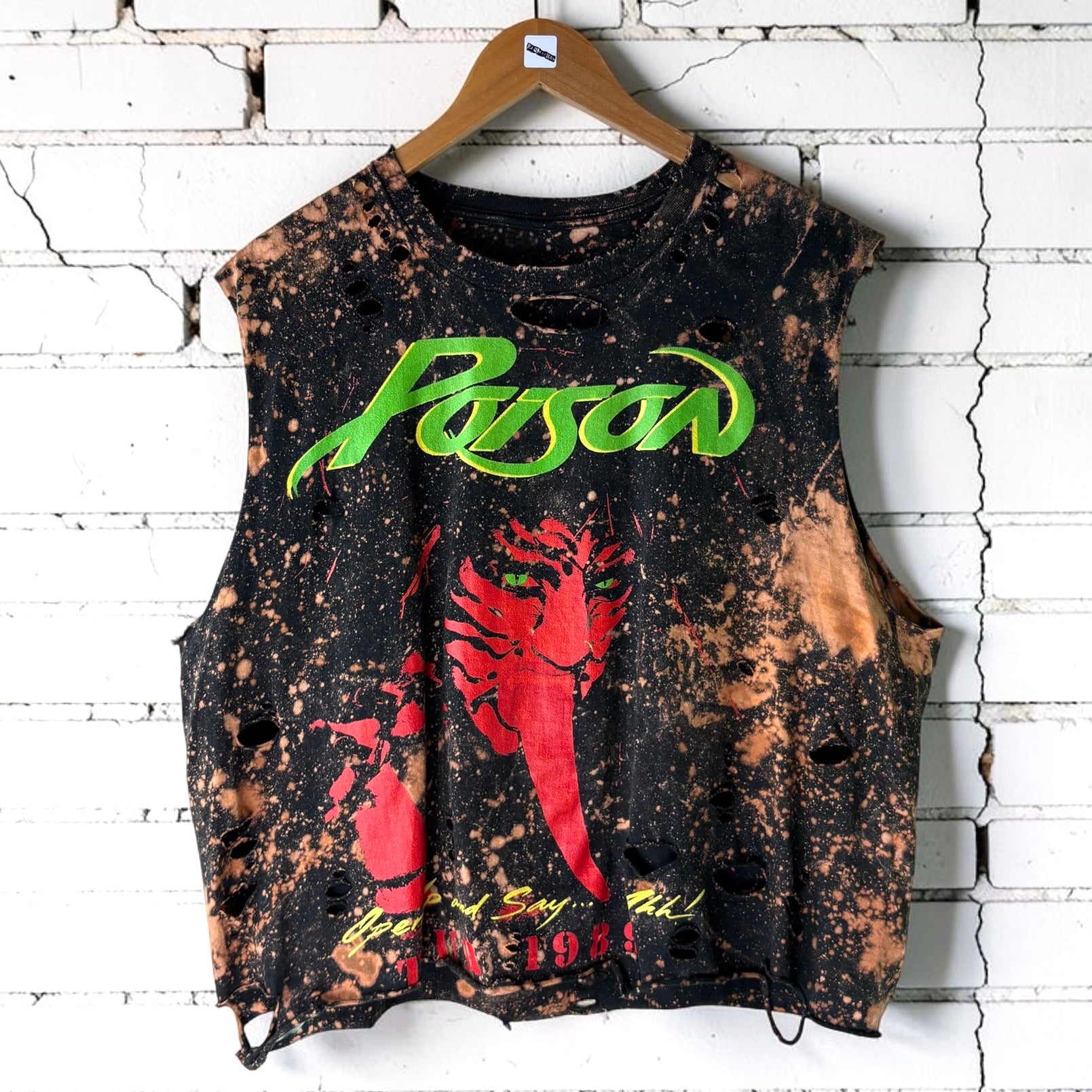 Poison - Open Up And Say… Ahh! Bleached Distressed Tee