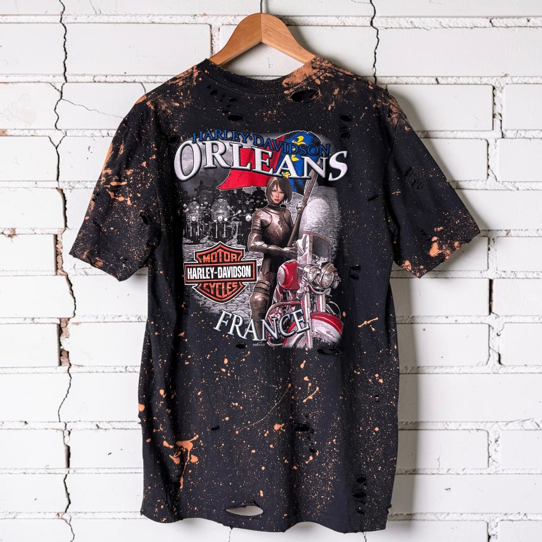 Harley Davidson France Bleached Distressed Tee