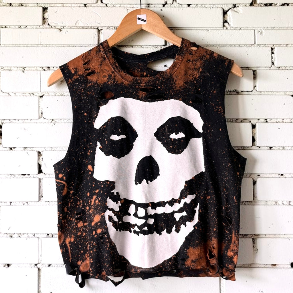 Misfits Classic Logo Bleached Distressed Tee