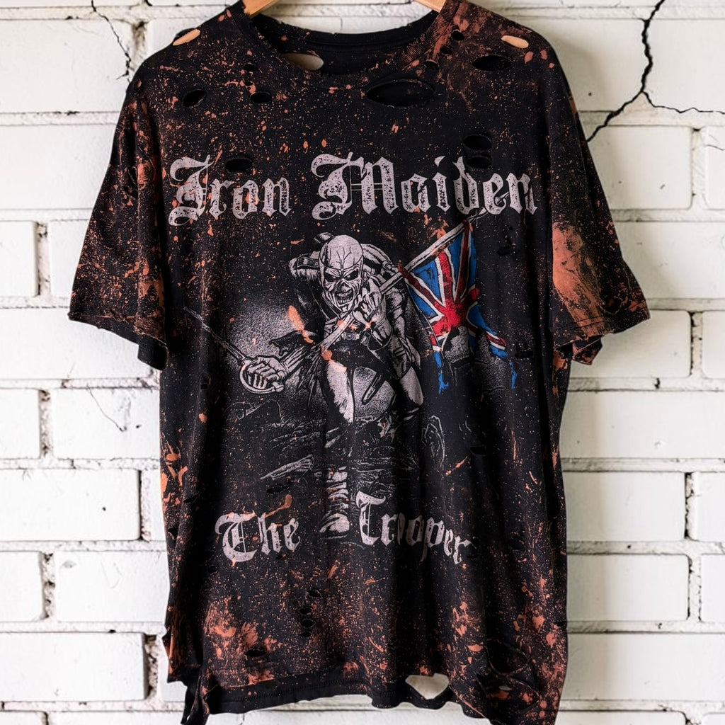 Iron Maiden The Trooper Bleached Distressed Tee