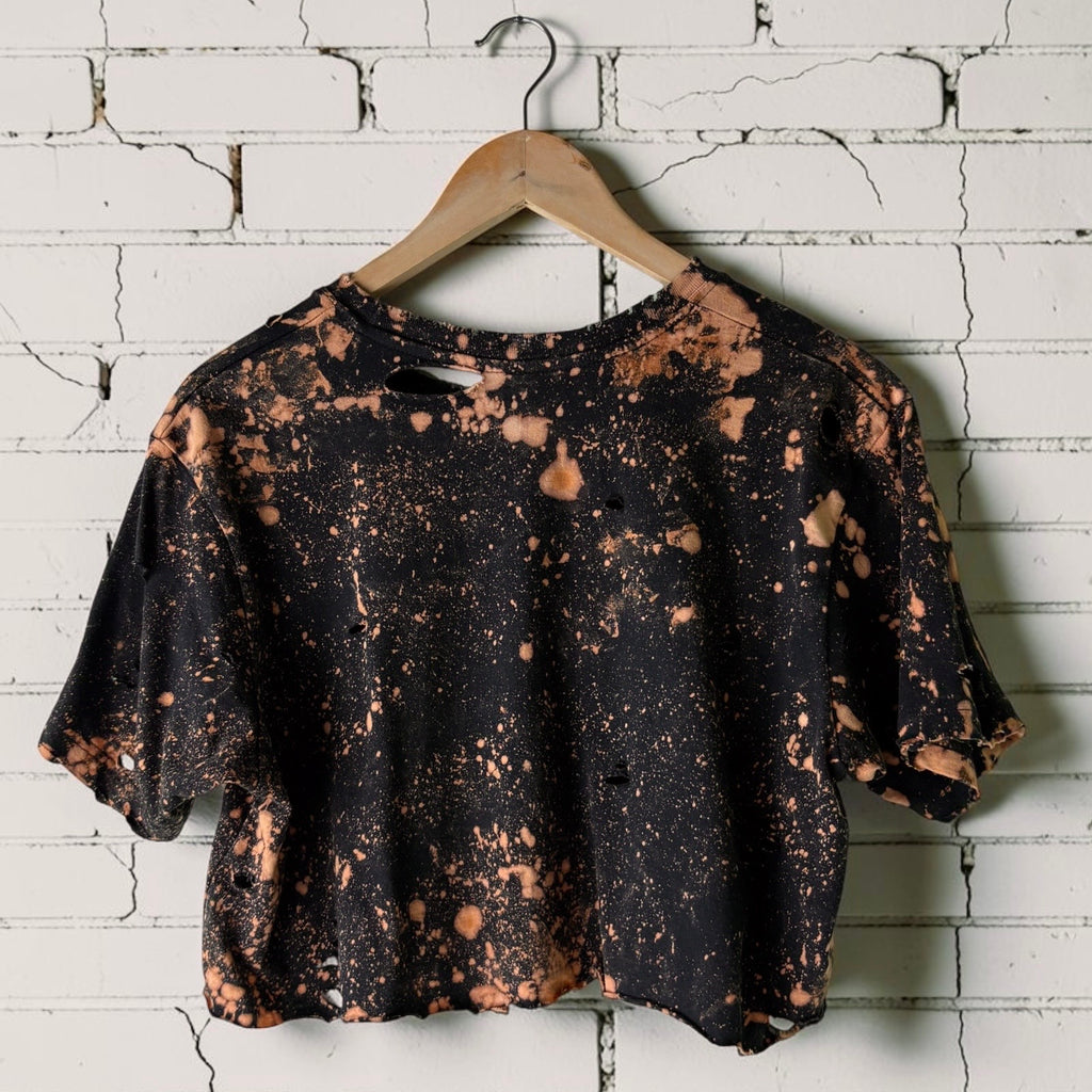 System Of A Down Bleached Distressed cropped Band Tee